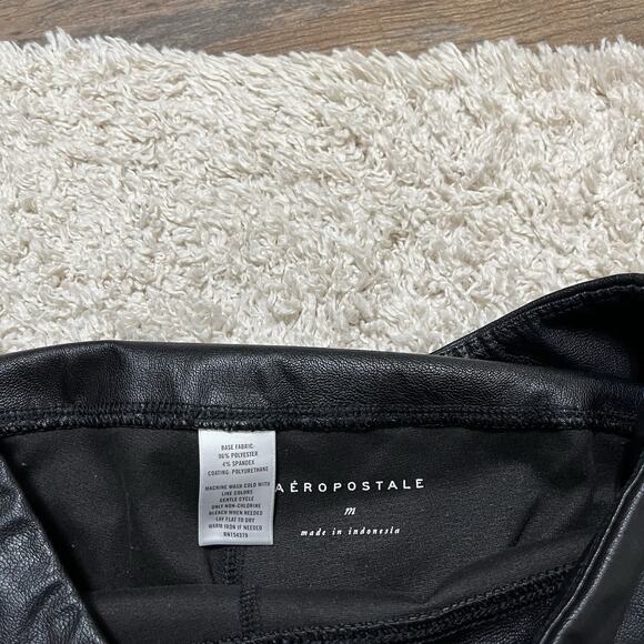 Aeropostale Size Medium Faux Leather High Waisted Pull On Flare Legging - Picture 6 of 6